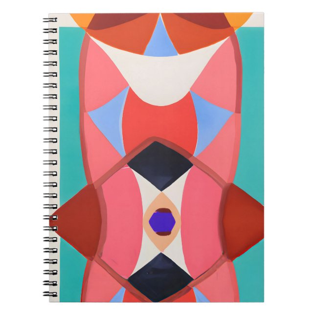 Bold Retro Geometric Kaleidoscope Art Anteckningsbok (Framsidan)