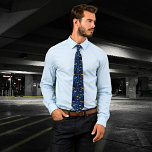 Bold Retro Mushroom Neck Tie Slips<br><div class="desc">Öka din garderoba med den här djärva bakåthalsen. Den livfulla mörk blått och gult-gruppen mönster är designad för att få dig att framträda. Det är perfekt för dem som kärlek blandar nostalgia med modern elegans, och det är uppgjort med vass skärpa och hög detaljrikedom. Oavsett om du är på jobbet...</div>