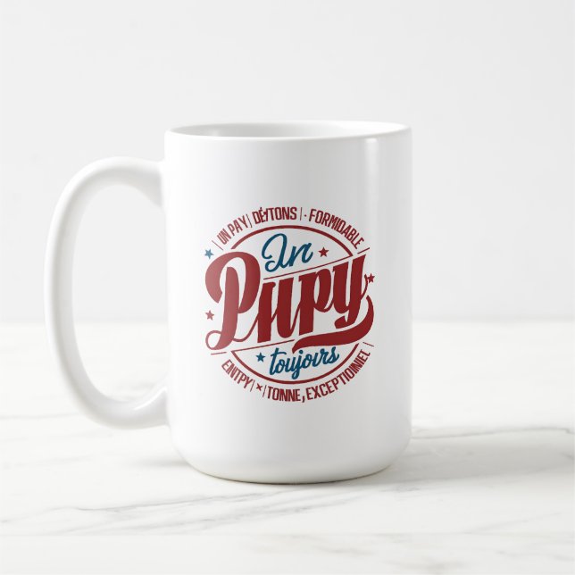 Bold Retro Papy Circle Typography Kaffemugg (Vänster)
