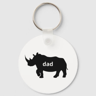Bold Rhino Pappa - Strong Silhouette Tribute Nyckelring