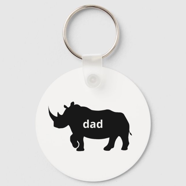 Bold Rhino Pappa - Strong Silhouette Tribute Nyckelring (Framsida)
