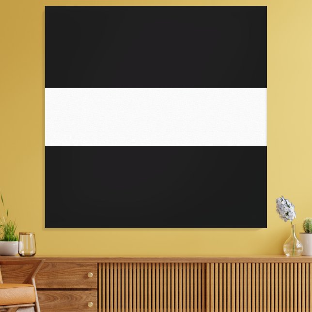 Bold Roligt Sporty Wide Black White Summer Rand Canvastryck (Insitu (Vardagsrum))