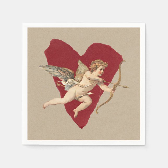 Bold Romance Classics Red Heart Angel Bow & Arrow  Pappersservett (Framsidan)