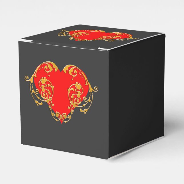 Bold Romantic Valentine Red Goth Heart Presentaskar (Framsidan Sidan)