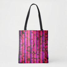 Bold Rosa och Lila Glitch Tote Bag