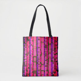Bold Rosa och Lila Glitch Tote Bag Tygkasse