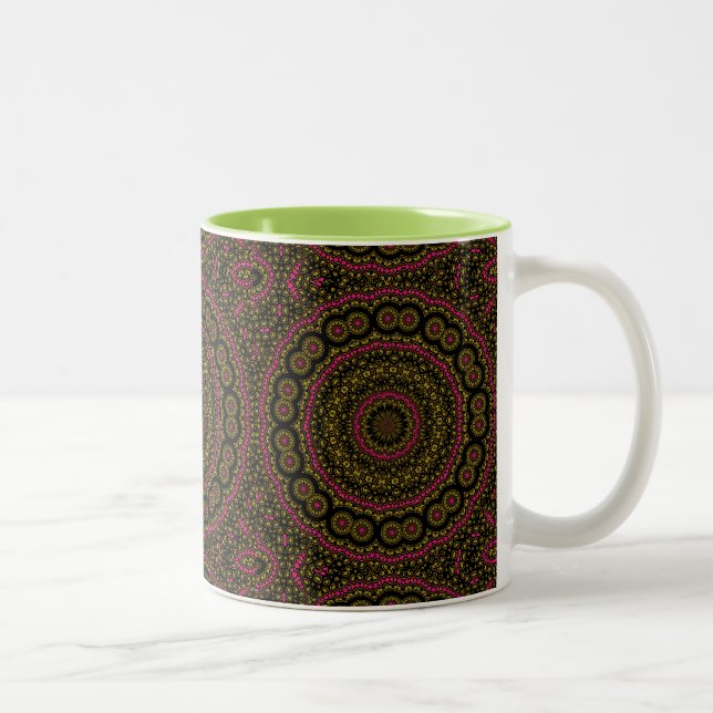 Bold Rosa och svart Kaleidoscope MUGG (Höger)