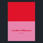 Bold Rosa Red Typography Anpassningsbar Bord Place Bordsnummer<br><div class="desc">Bold Rosa Red Typography Anpassningsbar Bord Place Card</div>