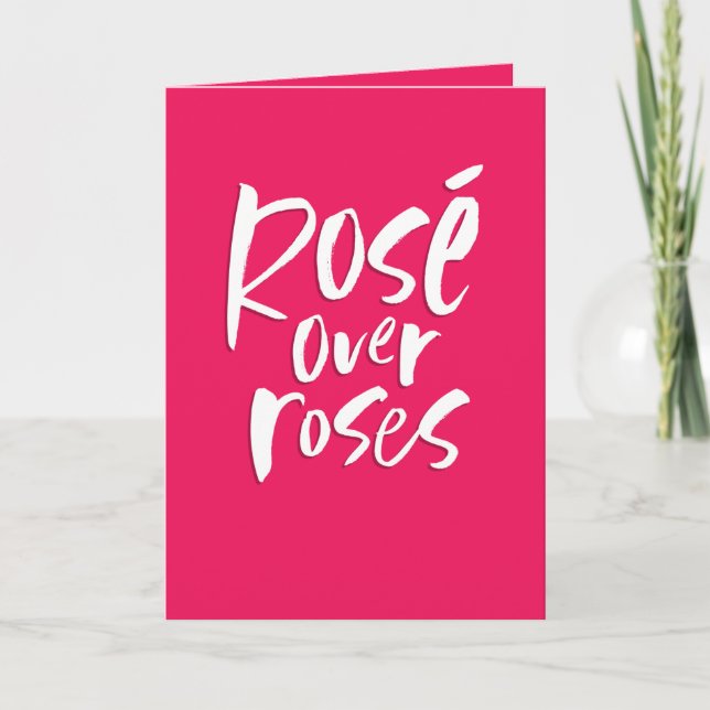 Bold rosa rosé över ro vänskap Valentine Helgkort (Framsida)