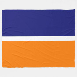 Bold Royal Blått Orange Färg block Fleecefilt