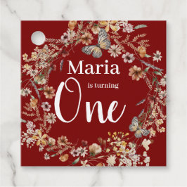 Bold Rustic Wildblomma Blommigten Baby Birthday Gåvor Etiketter