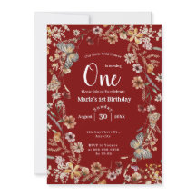 Bold Rustic Wildblomma Blommigten Baby Birthday