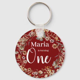 Bold Rustic Wildblomma Blommigten Baby Birthday Nyckelring