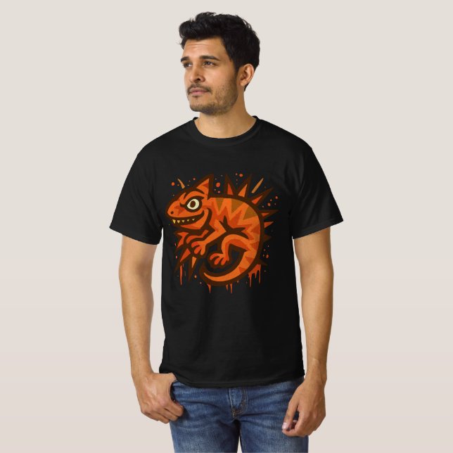 Bold Salamander Illustration  T Shirt (Hel framsida)