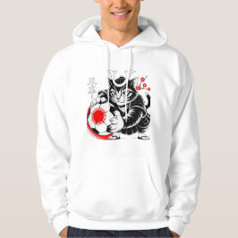 Bold Samurai Cat Soccer - Stylish Kawaii Fan Gear! Hoodie