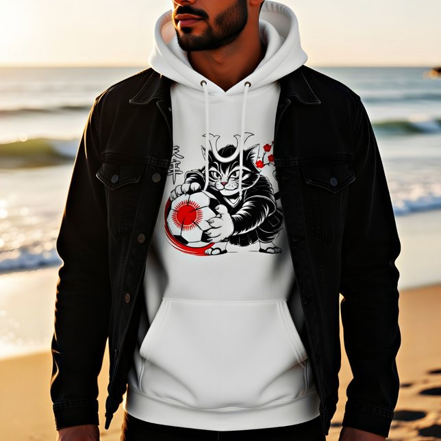 Bold Samurai Cat Soccer - Stylish Kawaii Fan Gear! Hoodie (Skapare uppladdad)