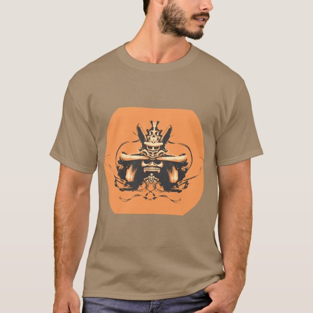 Bold Samurai Spirit Print T-Shirt (Framsida)
