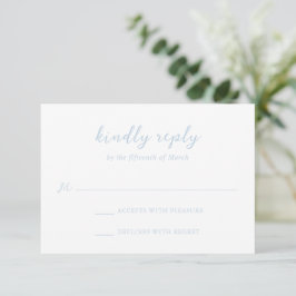 Bold Script Powder Blue Elegant bröllop OSA Kort