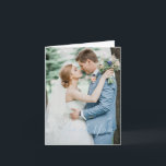 Bold Script Powder Blue Photo Elegant bröllop Tack Kort<br><div class="desc">Klassiskt stil bröllop-tack som du har kort med en enkel utformning av eleganten med "tack" i skript och namn i ett serieteckensnitt.</div>