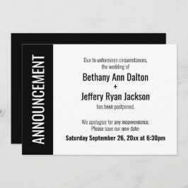 Bold Senponed Bröllop meddelande Inbjudningar