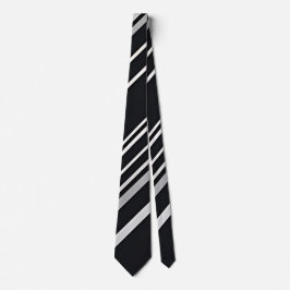 Bold Silver Rand Black Neck Tie Slips