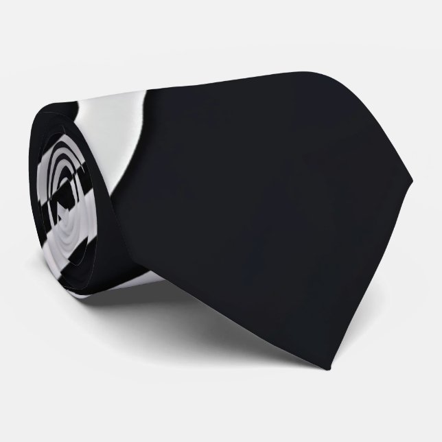 Bold Silver Rand Black Neck Tie Slips (Rullad)