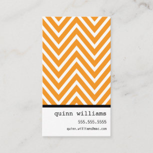 BOLD SIMPLE MODERN chevron mönster färsk orange Visitkort