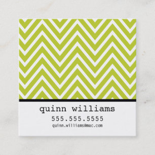 BOLD SIMPLE MODERN chevron mönster preppy lime Fyrkantigt Visitkort