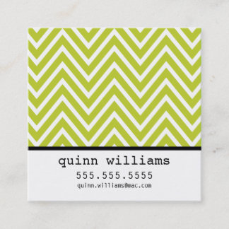 BOLD SIMPLE MODERN chevron mönster preppy lime Fyrkantigt Visitkort