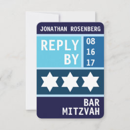 Bold Star of David Pub Mitzvah OSA Reply Inbjudningar
