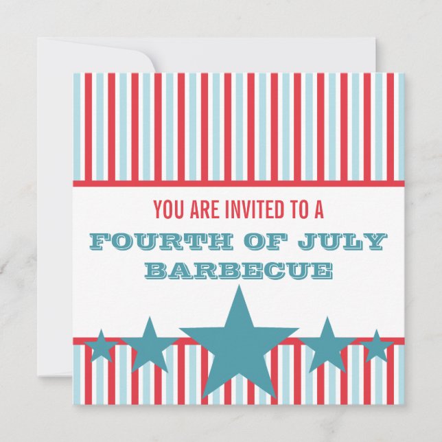 Bold Stars och stripes Inbjudan (Framsida)