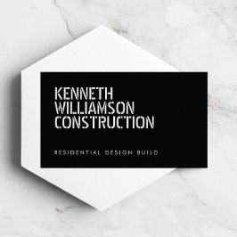 Bold Stenciled Black Construction Visitkort