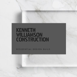 Bold Stenciled Mörk Grått Construction Visitkort