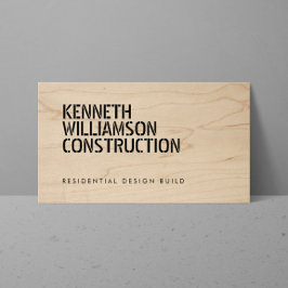 Bold Stenciled Wood Construction Affärskort Visitkort