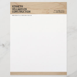 Bold Stenciled Wood Construction Letterhead Brevhuvud