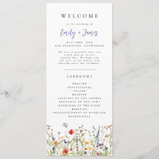 Bold Summer Floral Wedding Program