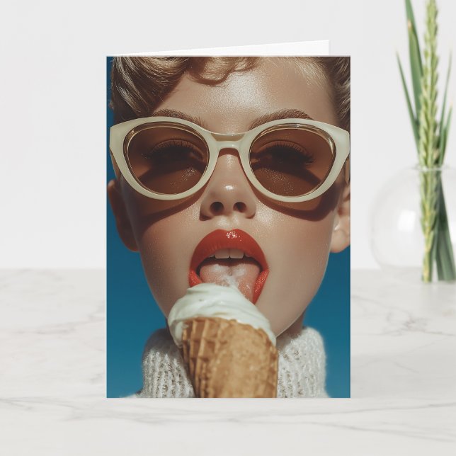 Bold Summer Ice Cream Stil Inbjudan (Framsida)