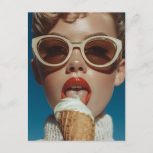 Bold Summer Ice Cream Stil Vykort