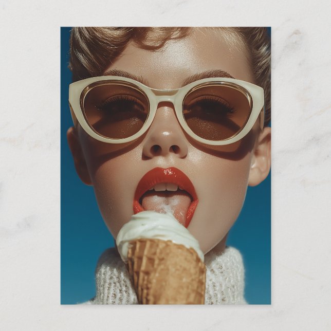 Bold Summer Ice Cream Stil Vykort (Framsida)