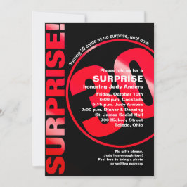 Bold Surprise Birthday bjudande - Red 30:e Inbjudningar