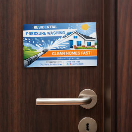 Bold Surreal Residential pressure washing Logo Magnetiska Visitkort