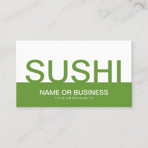 Bold SUSHI (anpassadet färg) Visitkort