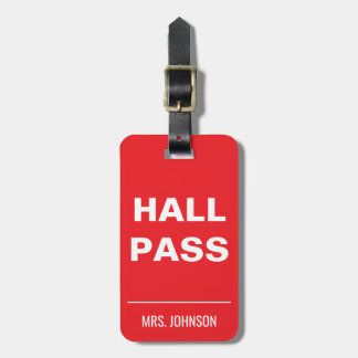 Bold Teacher Hall Pass – Classroom Management Tag Bagagebricka