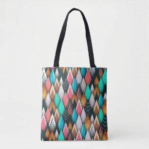 Bold Teal Rosa Brown Black Modern Abstrakt Tygkasse