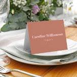 Bold Terracotta Rosa Typography Anpassningsbar Pla Bordsnummer<br><div class="desc">Bold Terracotta och  Rosa Typography Anpassningsbar Bord Place Card</div>
