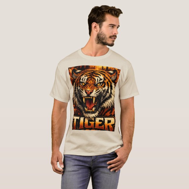 Bold Tiger Graphic Streetwear Tee (Hel framsida)
