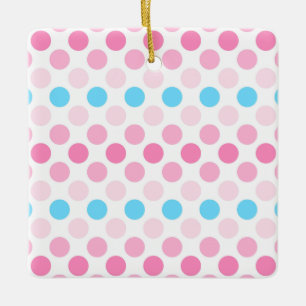 Bold Transfeminin-Pridet Flagga Färg Polkadots Julgransprydnad Keramik