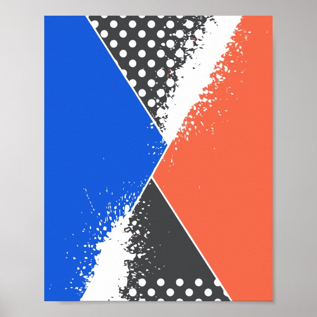 Bold Triangular Composition with Paint Splashes Poster (Framsidan)