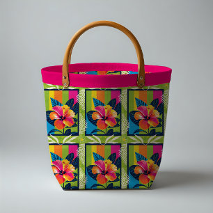 Bold tropical hibiscus bloom tyg