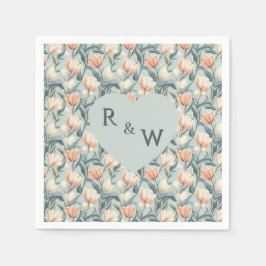 Bold Tulip Flower Destination Wedding Napkins Pappersservett